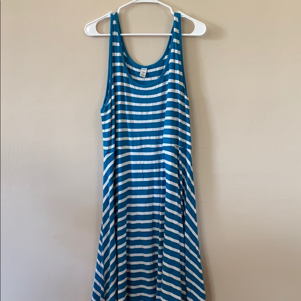 Blue and white dress